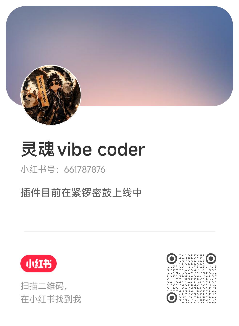 灵魂 vibe coder 的小红书二维码